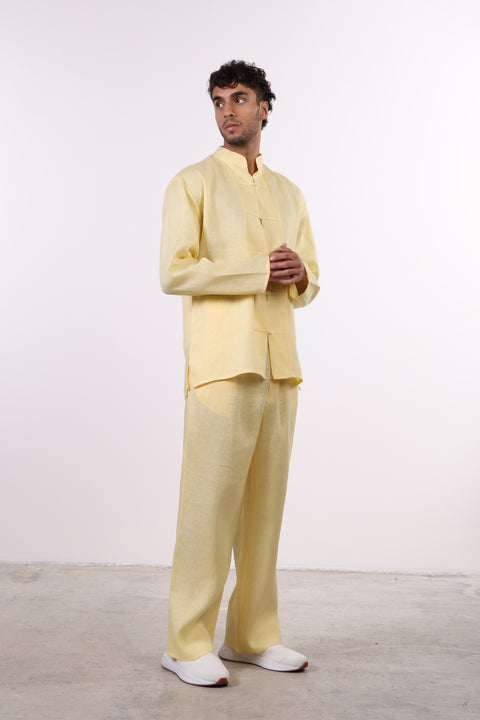 THE JAPANESE LINEN SET — MENS YELLOW
