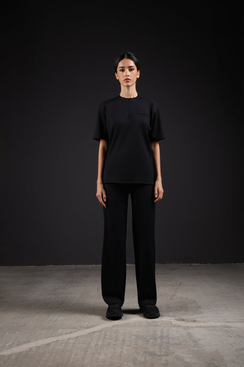 FLEX SHIRT HALF SLEEVES — WOMENS BLACK