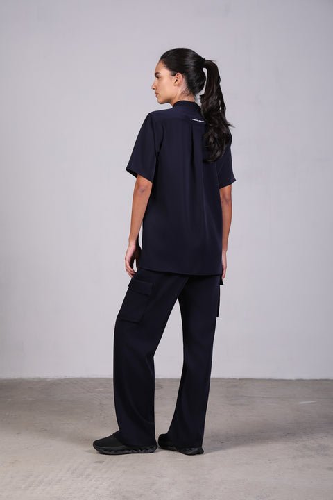 CORE SHIRT HALF SLEEVES — WOMENS NAVY