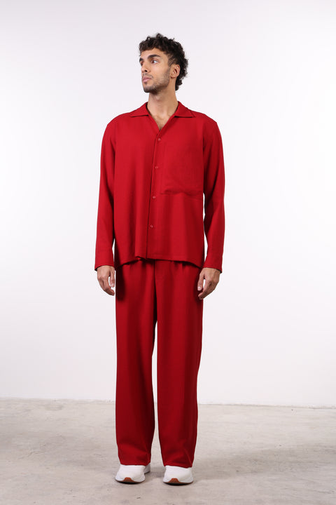 THE LINEN BLEND SET — MENS RED