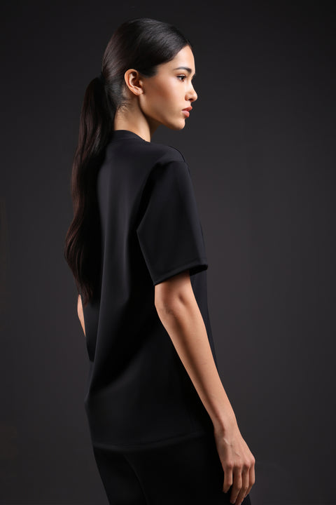 FLEX SHIRT HALF SLEEVES — WOMENS BLACK
