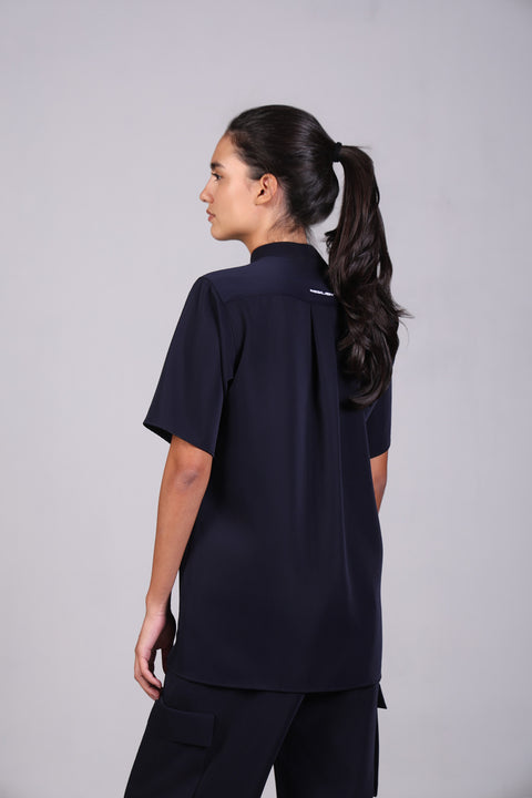 CORE SHIRT HALF SLEEVES SET — WOMENS NAVY
