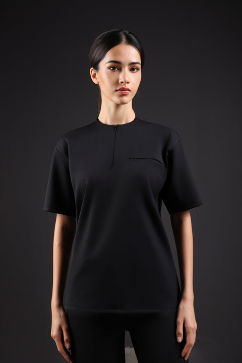 FLEX SHIRT HALF SLEEVES — WOMENS BLACK