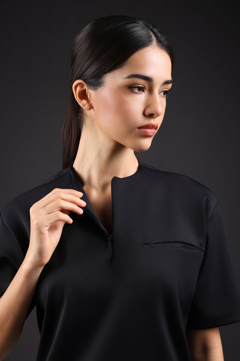 FLEX SHIRT HALF SLEEVES — WOMENS BLACK