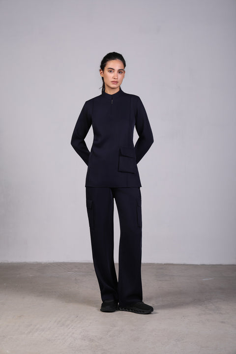CORE SHIRT FULL SLEEVES SET — WOMENS NAVY