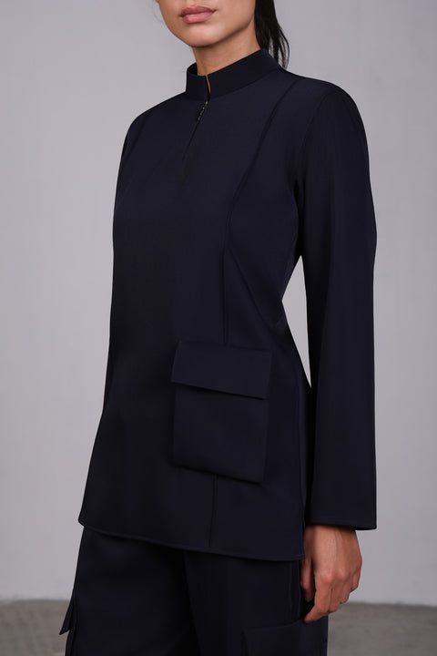 CORE SHIRT FULL SLEEVE — WOMENS NAVY