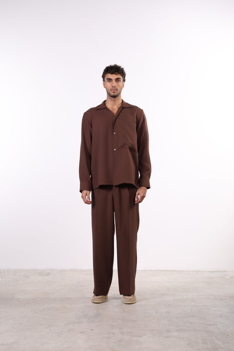 THE LINEN BLEND SET — MENS BROWN