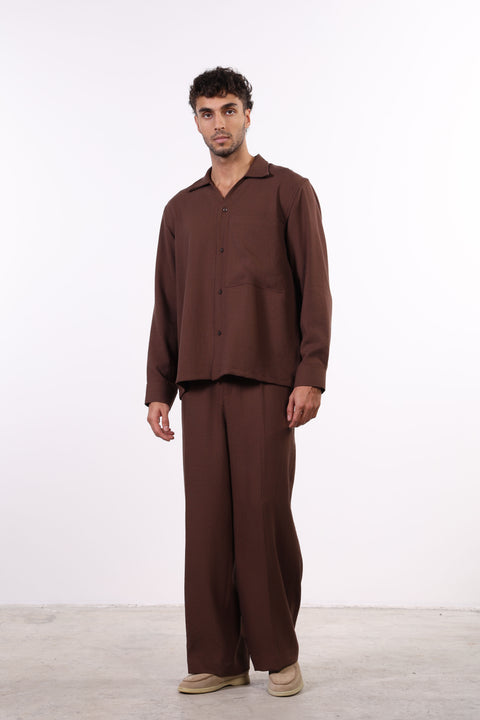 THE LINEN BLEND SET — MENS BROWN