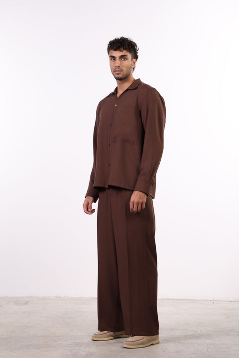 THE LINEN BLEND SET — MENS BROWN