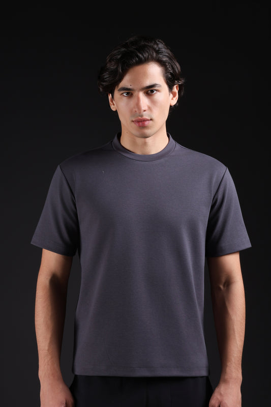 BASIC TEE ROUND NECKLINE — IN GREY