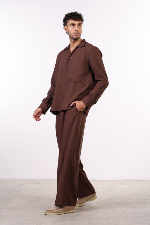 THE LINEN BLEND SET — MENS BROWN