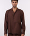 THE LINEN BLEND SHIRT  — MENS BROWN