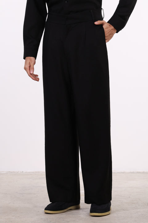 THE LINEN BLEND PANTS  — MENS BLACK