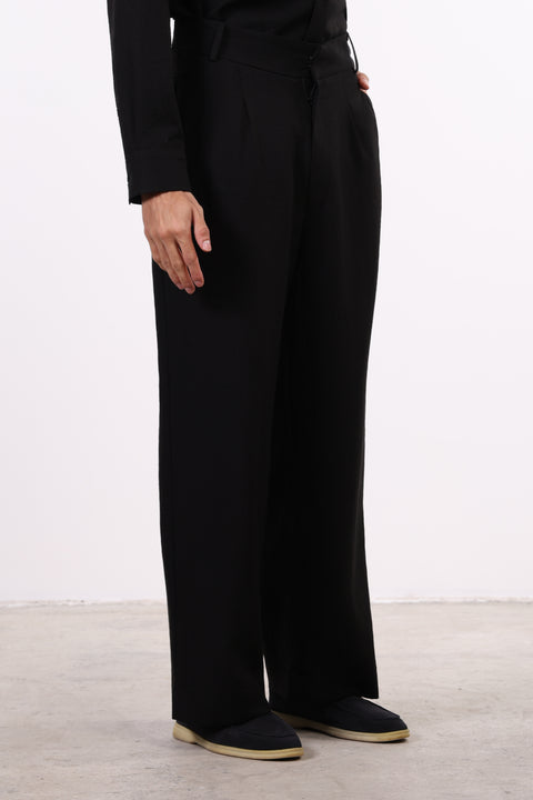 THE LINEN BLEND PANTS  — MENS BLACK