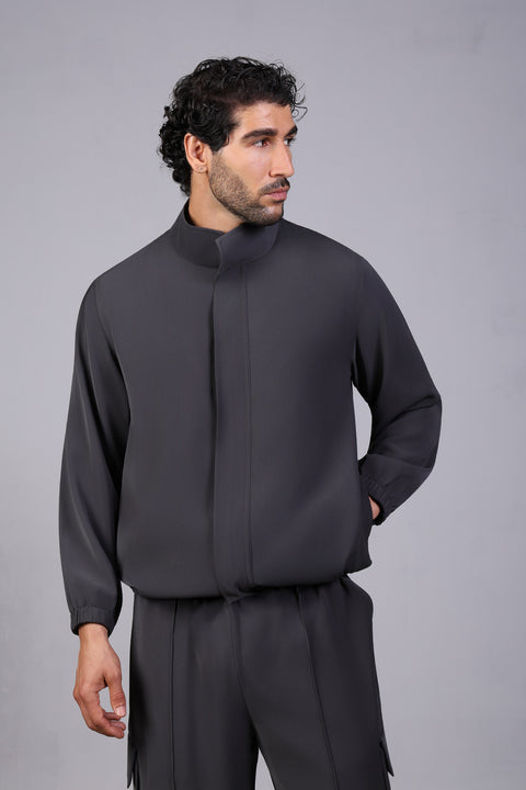 SOLID JACKET ELASTIC — MENS GREY