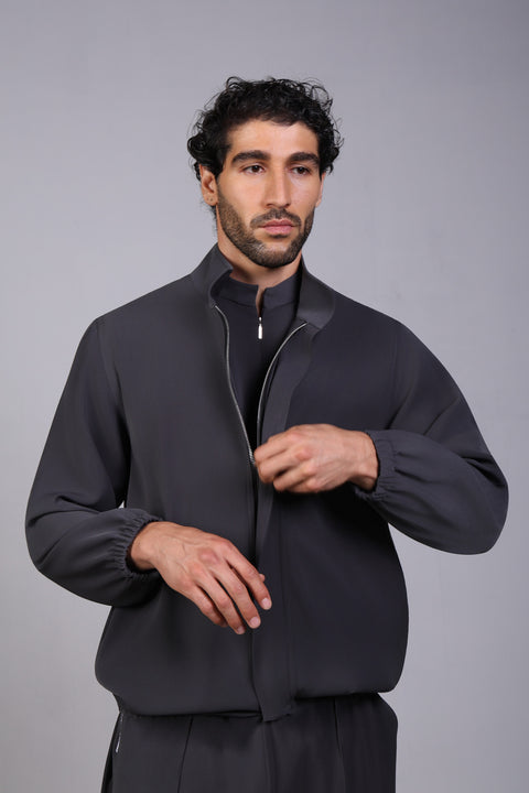 SOLID JACKET ELASTIC — MENS GREY