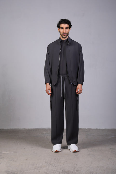 SOLID JACKET ELASTIC — MENS GREY