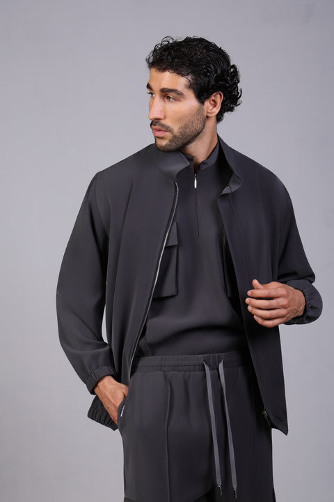 SOLID JACKET ELASTIC — MENS GREY