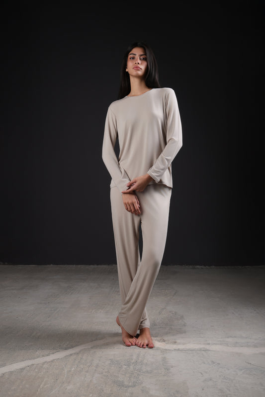 ON CALL PANTS — IN TAUPE