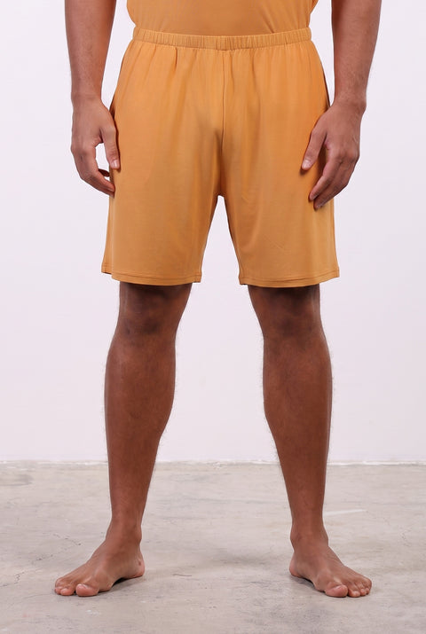 PYJAMA HALF SLEEVES WITH SHORTS SET — MENS ORANGE