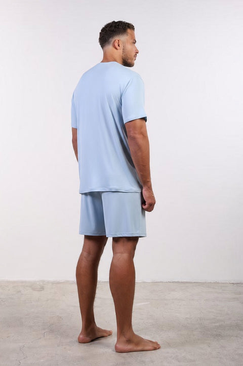 PYJAMA SHORTS — MENS SKY BLUE