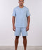 PYJAMA HALF SLEEVES WITH SHORTS SET — MENS SKY BLUE