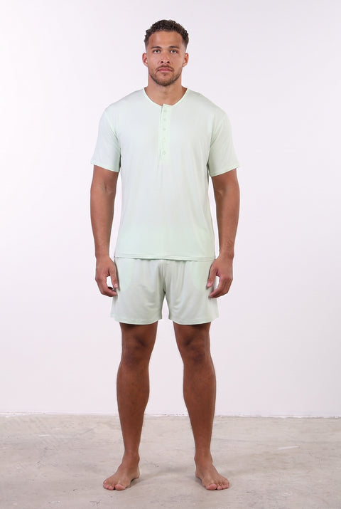 PYJAMA HALF SLEEVES WITH SHORTS SET — MENS MINT