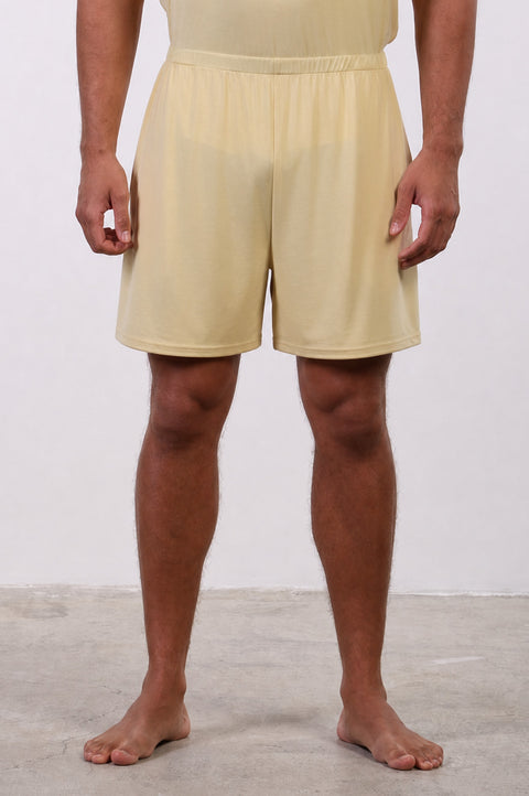 PYJAMA HALF SLEEVES WITH SHORTS SET — MENS YELLOW