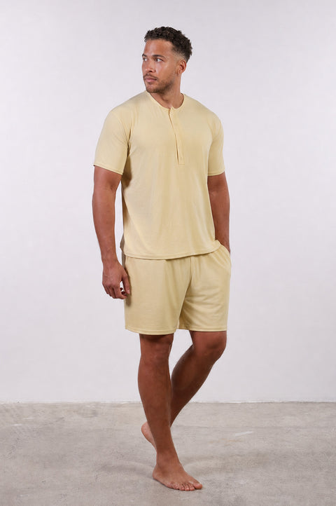 PYJAMA SHORTS — MENS YELLOW