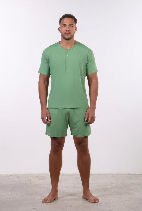 PYJAMA SHORTS — MENS GREEN