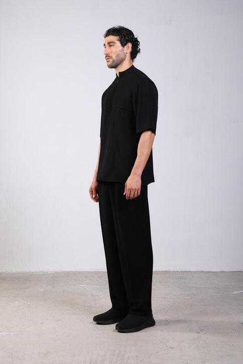 CLASSIC SHIRT HALF SLEEVES SET — MENS BLACK