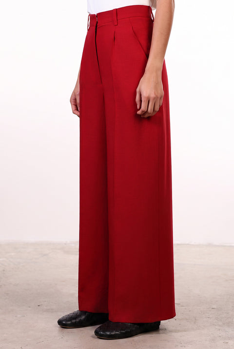 THE JAPANESE LINEN BLEND PANTS — WOMENS RED