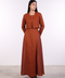 THE CROPPED LINEN COVER-UP — WOMENS BURNT ORANGE
