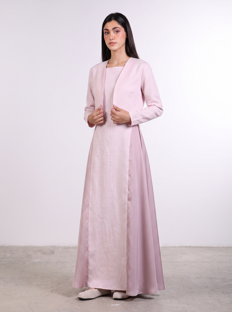 THE CROPPED LINEN COVER-UP — WOMENS PINK