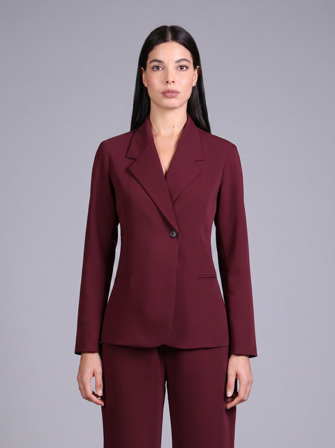 CAPRI BLAZER FULL SLEEVES  — WOMENS BURGUNDY