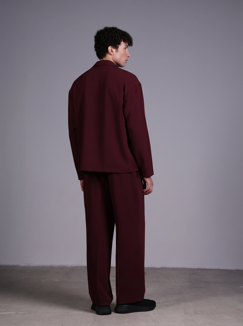 CAPRI SHIRT FULL SLEEVES  — MENS BURGUNDY