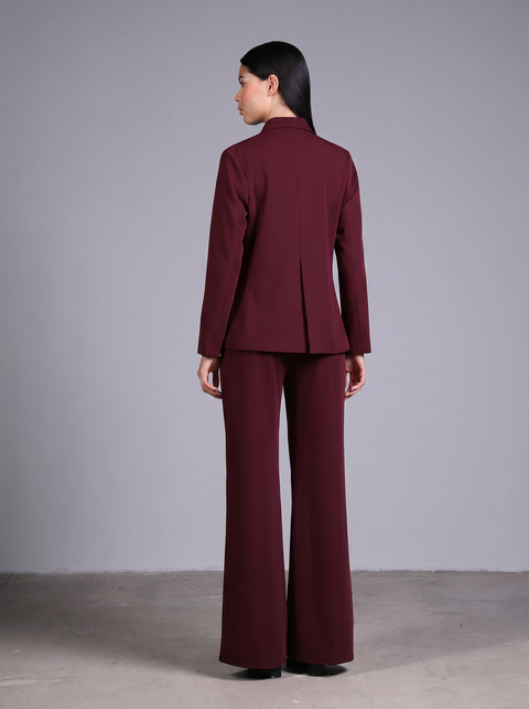 CAPRI BLAZER FULL SLEEVES  — WOMENS BURGUNDY