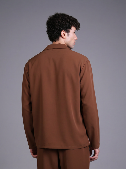 CAPRI SHIRT FULL SLEEVES  — MENS BROWN