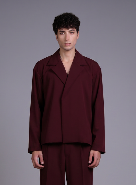 CAPRI SHIRT FULL SLEEVES  — MENS BURGUNDY