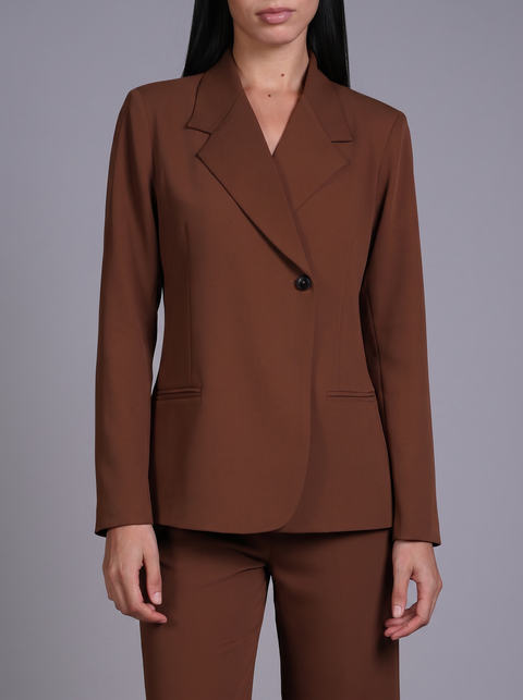 CAPRI BLAZER FULL SLEEVES  — WOMENS BROWN