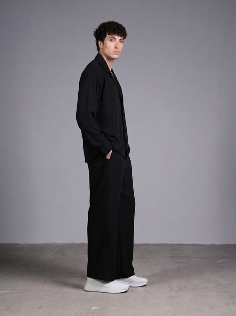 CAPRI SHIRT FULL SLEEVES  — MENS BLACK