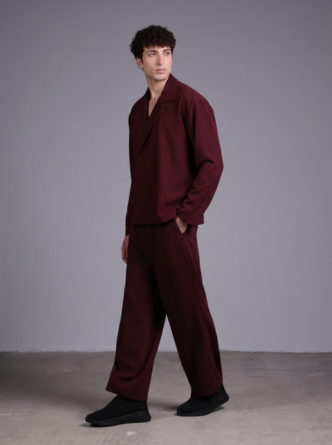 CAPRI FULL SLEEVES SET  — MENS BURGUNDY