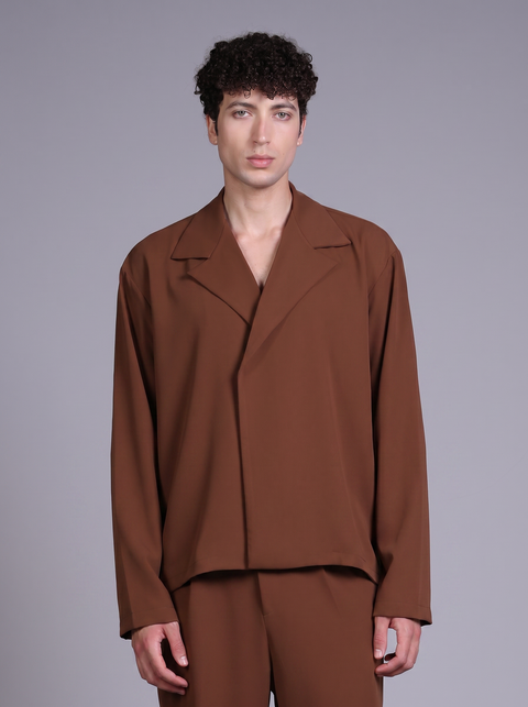 CAPRI SHIRT FULL SLEEVES  — MENS BROWN